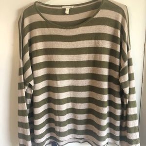 Eileen Fisher organic linen striped knit sweater